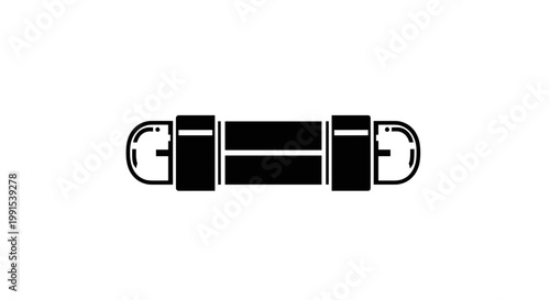 Battery with metal terminal ends.