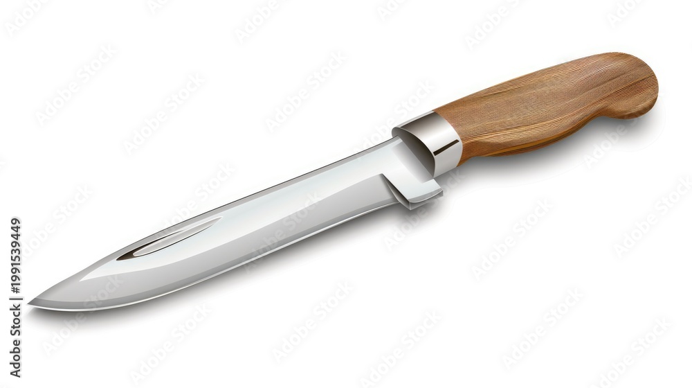 Fototapeta premium Sharp Knife Isolated on White Background.