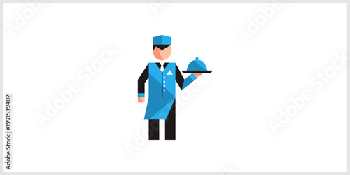 Waiter Holding Food Cloche