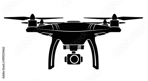 Drone with camera equipment attached.