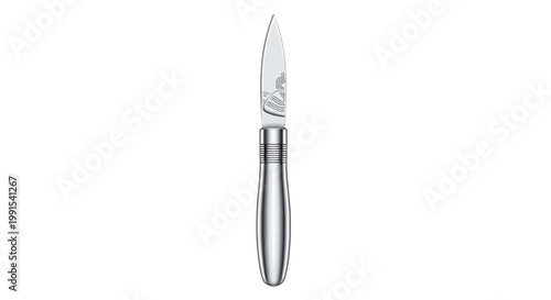 Elegant Silver Knife Isolated on White Background for Culinary Use.