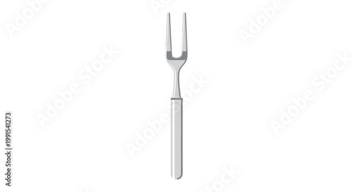 Elegant Silver Fork Isolated on White Background for Culinary Use.