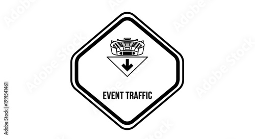 Event traffic directional road sign board.