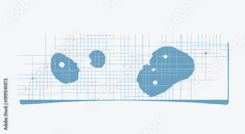 Microscopic View of Cellular Structures on a Grid Background