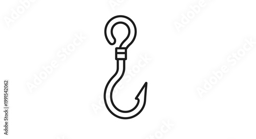 Fishing Hook Closeup Illustration.