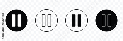 Pause sign. Dark gray icon on transparent background. Pause icon . Vector Illustration . EPS 10 .