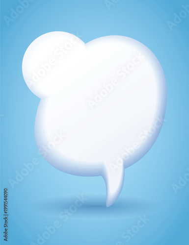 Comic speech bubble, floating shape with shadow, elegant transparent speech shape with shadow and highlight effect