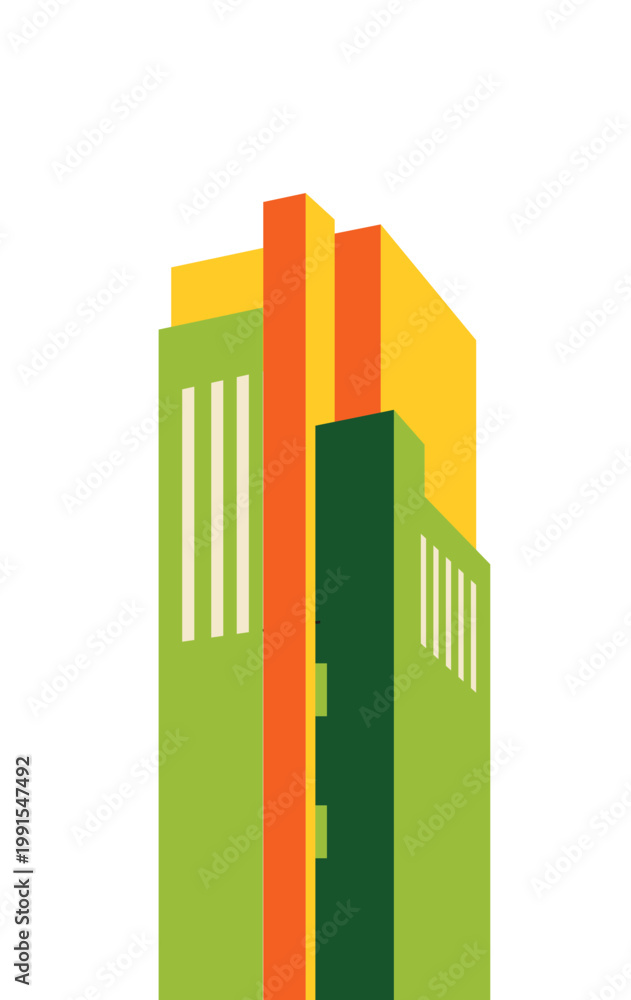 Fototapeta premium Design wall art building skyscraper abstract unique