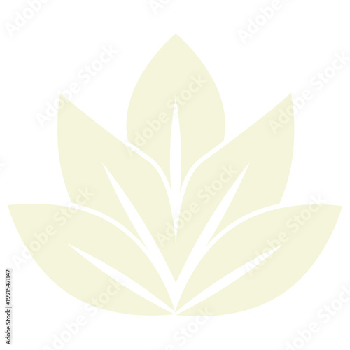 Plant Leaves PNG, Isolated on Transparent Background, Beige Simple Icon, Vector Design