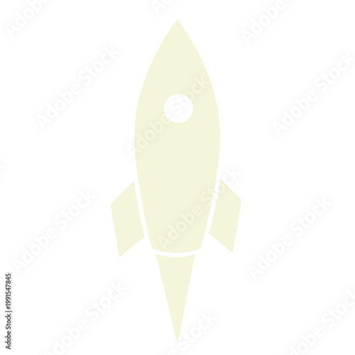Beige Rocket Icon, symbol PNG, Isolated on Transparent Background