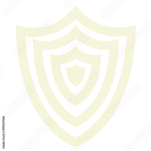 Beige Shield in shields Icon PNG, isolated on transparent background. A modern design symbolizing protection, security, and defense, ideal for digital content, safety, and tech applications.