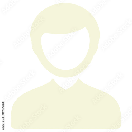 Beige Silhouette of a Person Icon PNG, isolated on transparent background. A minimalist design representing a person, perfect for user profile, social media, and digital applications.