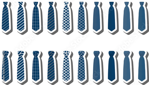 Canvas-taulu Set ties different types and neckties various size