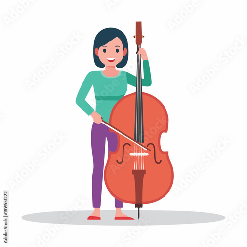 Woman playing double bass