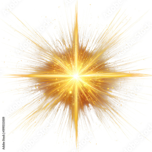 Radiant Star Burst Glow Flash Yellow Bright Cosmic Rays Optic Image
