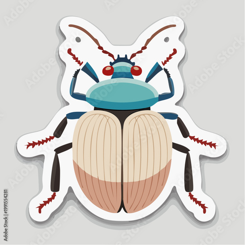 Stylized Scarab Beetle Illustration