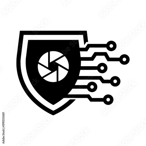 Modern Cyber Shield Logo for Digital Safety.