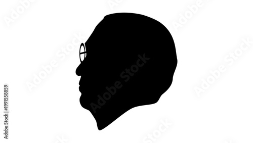 Ambedkar Jayanti portrait, black vector silhouette