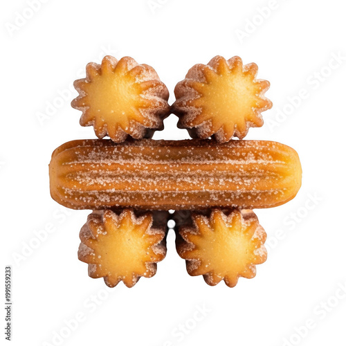 Intricate decorative pastry shaped like a stylish flower with golden-brown edges and intricate design details