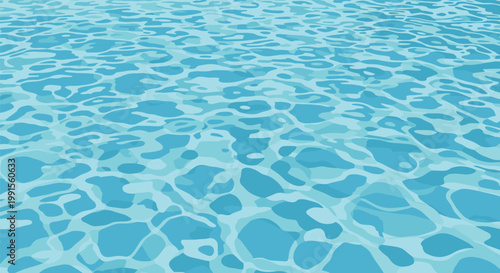 Beautiful surface of clear blue rippling water with light reflections and soft waves in a pool or sea environment.