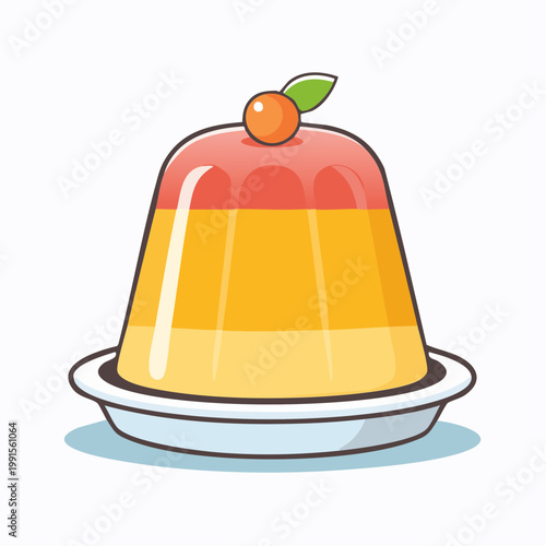 Layered Jelly Dessert with Fruit Garnish