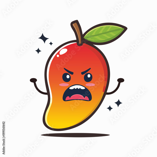 Angry Mango Cartoon Character
