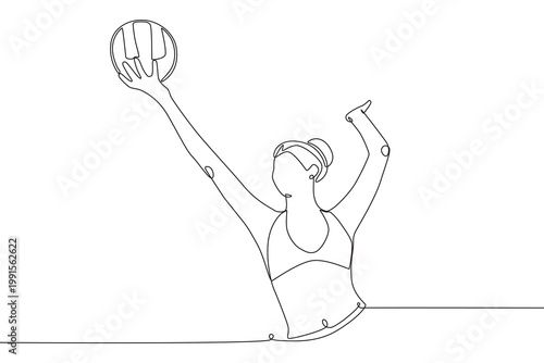 Volley beach concept one-line drawing