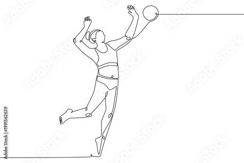 Volley beach concept one-line drawing
