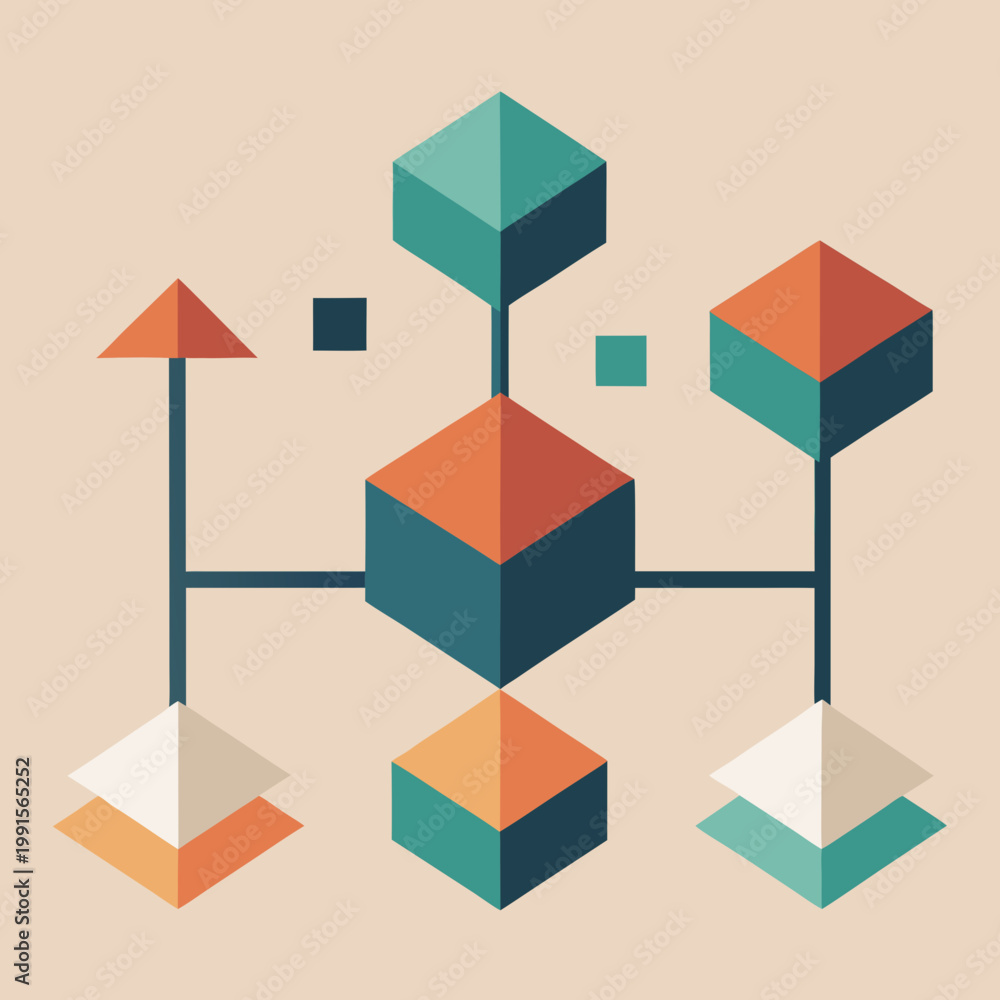 Obraz premium Abstract Workflow System Flat Vector