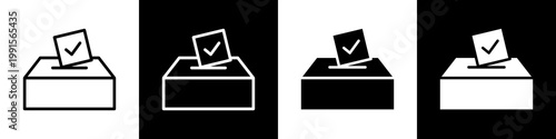 vote black and white icon design concept