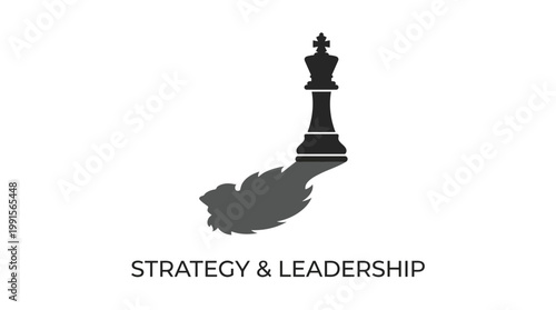 Chess king with lion shadow representing business leadership and strategic vision
