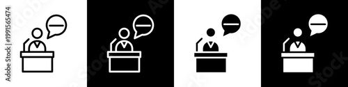 policies black and white icon design concept