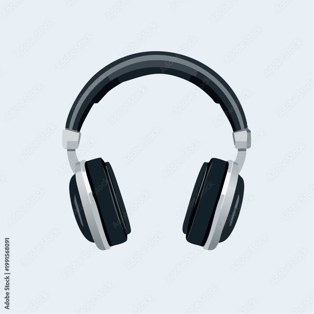 Fototapeta premium Modern wireless over ear headphones vector illustration