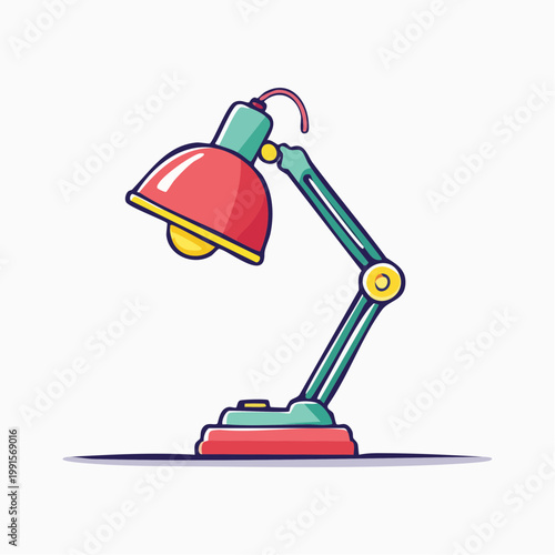 Retro Desk Lamp Illustration