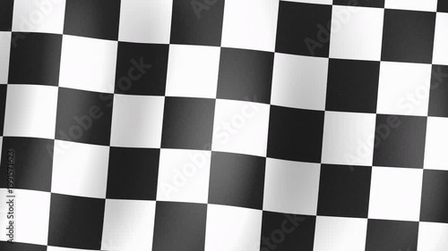 Checkered race flag. Seamless looped video background, Checkered finish flag waving. 