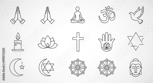 Collection of Religious Symbols and Icons.