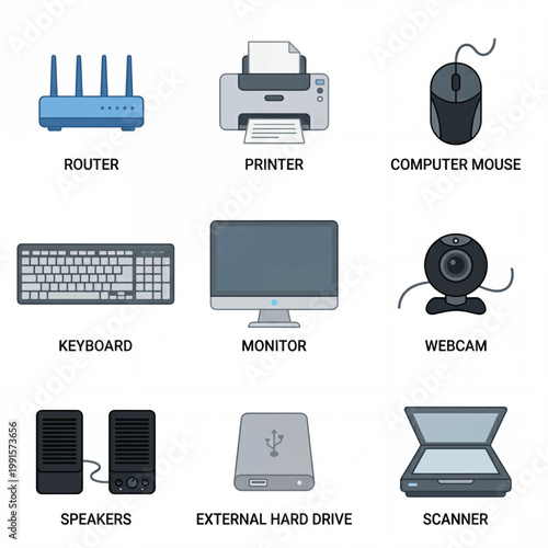 Collection of Computer Peripherals and Accessories.