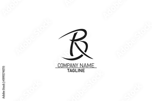 BR, Abstract Letters Logo Monogram, BR letter minimal logo design, BR lettermark, BR company logo
