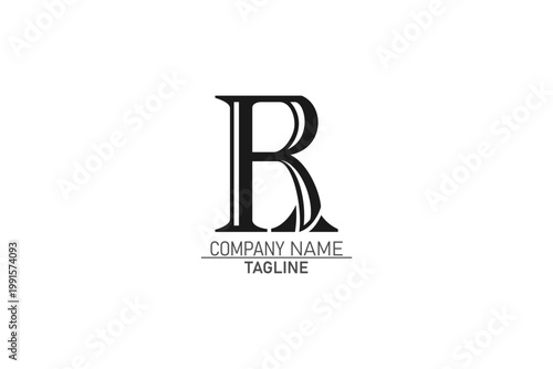 BR, Abstract Letters Logo Monogram, BR letter minimal logo design, BR lettermark, BR company logo
