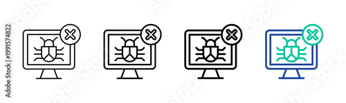 Malware Removal Icon Collection Different Style Outline