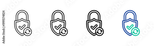 Security Update Icon Collection Different Style Outline