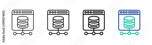 Obraz na płótnie Browser Cache Icon Collection Different Style Outline