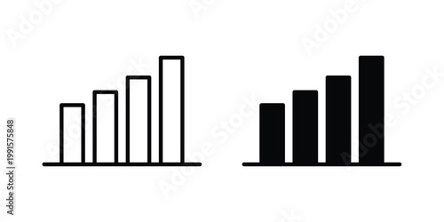 Bar chart icon vector design Illustration pack for apps.