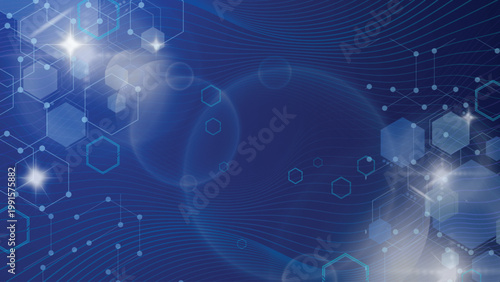 Abstract futuristic wave background inspired by AI data flow theme. Dynamic curved lines, hexagonal, circle, dots, and gradients symbolize digital connectivity, technology, innovation, and modern data