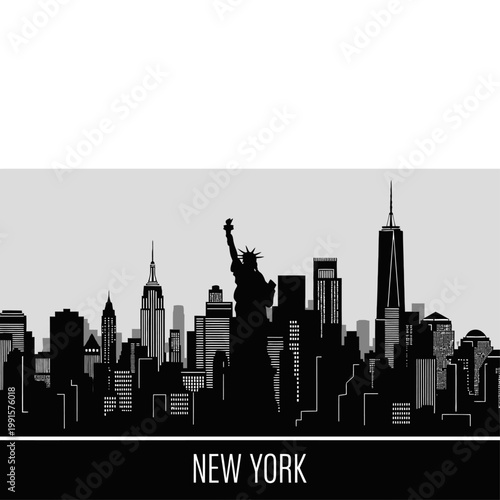 The iconic Statue of Liberty stands tall amidst New York City's skyline at sunset.