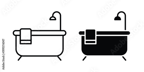 Bathtub icon vector design Illustration pack for apps.