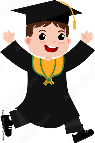 Happy boy celebrating graduation
