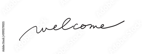 Foto Welcome elegant handwritten script isolated on white background
