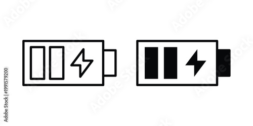 Charging battery icon vector design Illustration pack for apps.