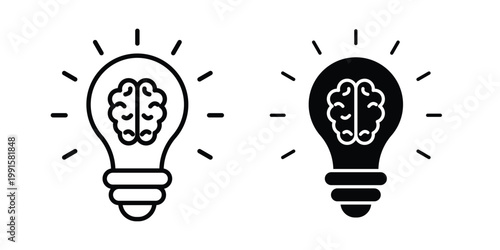 Creative idea icon vector design Illustration pack for apps.